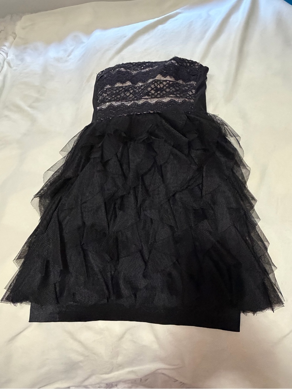 Vintage Jessica McClintock Black Lace & Tulle Party Dress Prom Size 6/8